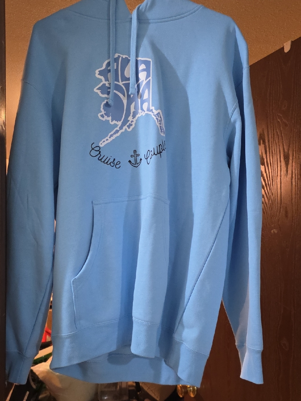 Light Blue 'Cruise Y' Anchor Graphic Hoodie